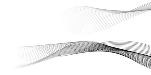 Abstract Modern Line, Wave Designed on Gray Background. modern and Dynamic technology flowing wave lines, twisted and floating wavy geometric curve lines with blend effect.