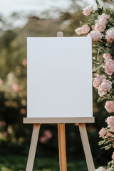 paris roses easel garden canvas setting