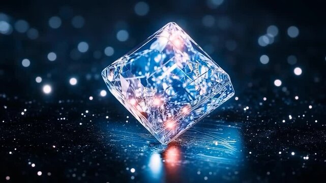 Luminous Crystal Cube: A Digital Gem