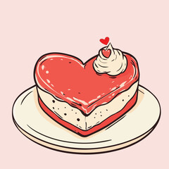 Vector of Hand drawn valentine day cake