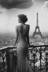paris portrait woman cityscape eiffel background