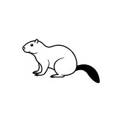 Vector illustration of Beaver line art illustration