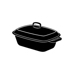 Vector illustration of Casserole dish silhouette