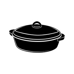 Vector illustration of Casserole dish silhouette
