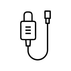 Charging cable with connector for electronic devices in outline design  