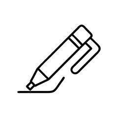 Stylus pen drawing line on a surface with minimalistic design concept of icon  