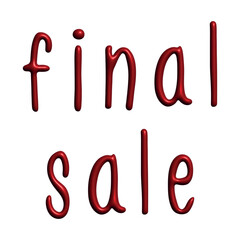 Final sale lettering 3d word Template for marketing ad, print, web, banner, poster, flyer
