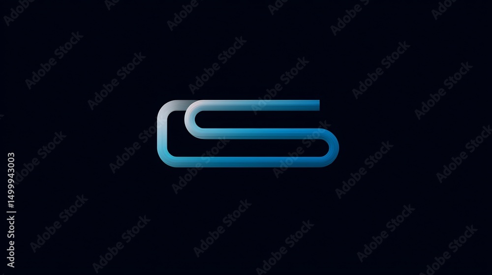 Poster modern abstract blue gradient logo design with sleek rounded lines on dark background