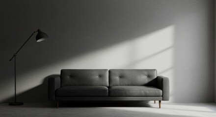 Gray Interior with Graphite Couch in Midday Light