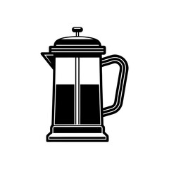 Vector illustration of Coffee press silhouette