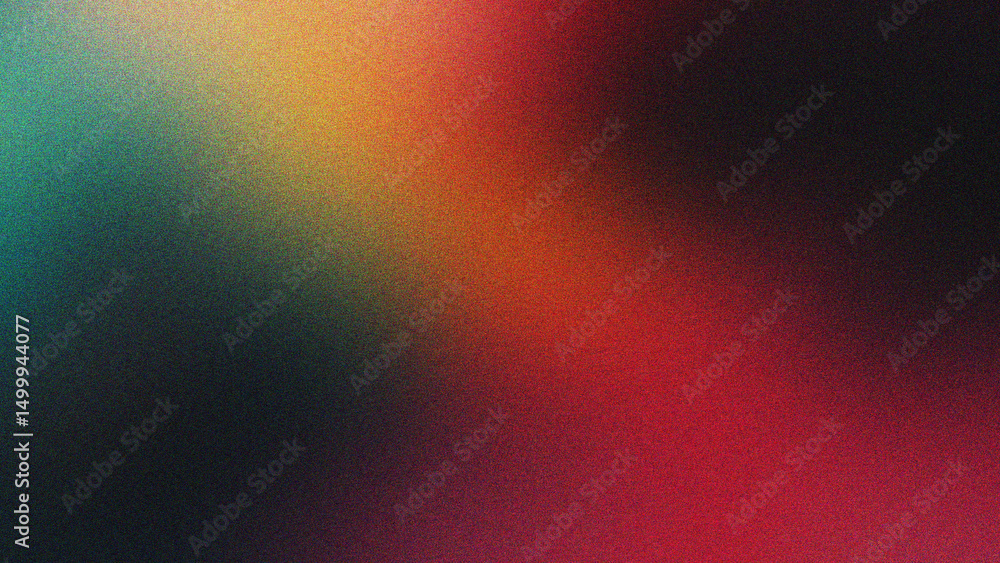 Poster red yellow green noise gradient texture background with soft blur and grainy effect, perfect for mod
