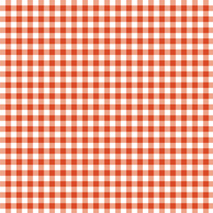 Orange and White Gingham Pattern Seamless Background