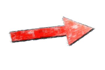 red arrow up line hand drawn