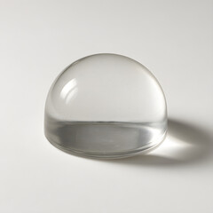 Clear Glass Paperweight on White
