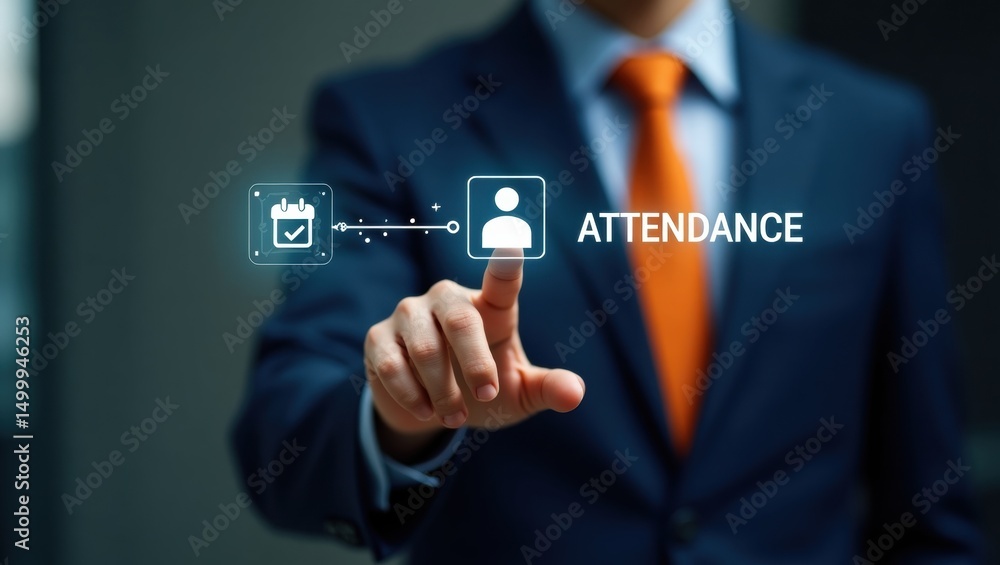 Poster digital attendance system interface.