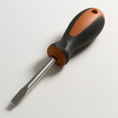 Flathead Screwdriver on White Background