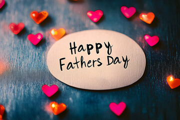 Happy Fathers Day message with small hearts