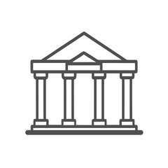 Obraz premium A minimalist line art illustration of a classical building with columns, representing strength and tradition.