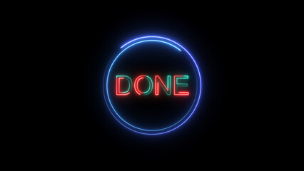 Done check mark icon illustration. black background 4k illustration.
