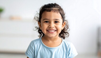 Happy girl portrait with indoor.
