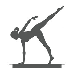 Silhouette Woman performing a gymnastics balance pose