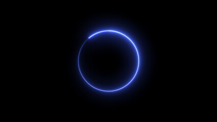 abstract circle loading illustration. black background 4k illustration.