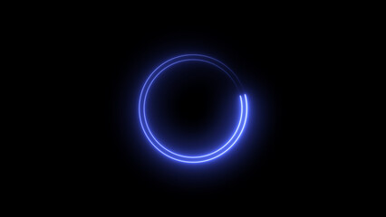 abstract circle loading illustration. black background 4k illustration.