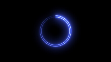 abstract circle loading illustration. black background 4k illustration.