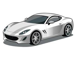 Obraz premium a silver electric sports car with a clean design and futuristic look