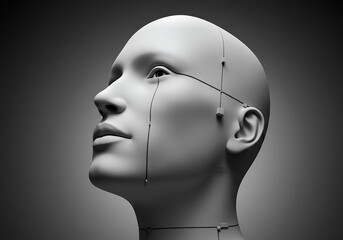 3d rendered illustration of a mannequin head