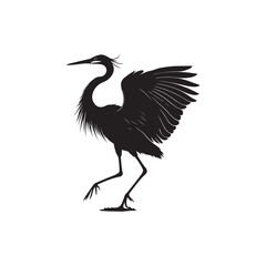 Black Crowned Crane Silhouette