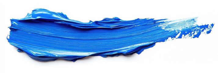 Cobalt blue paint stroke on white background