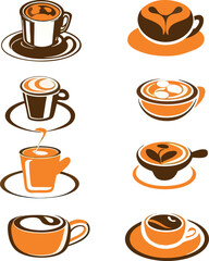 Design elements featuring coffee and tea.