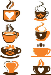 Coffee and tea elements for design.