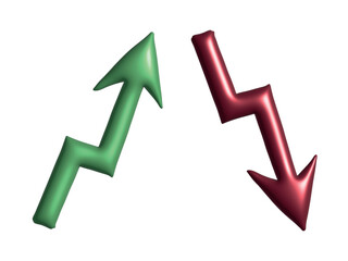 3d arrow symbol. Business clipart. Single element for design