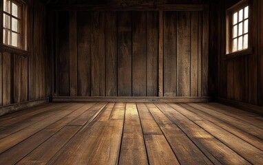Wooden interior, dark, rustic room