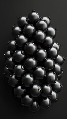 Fototapeta premium Close Up of a Cluster of Shiny Black Elderberries with Subtle Reflections