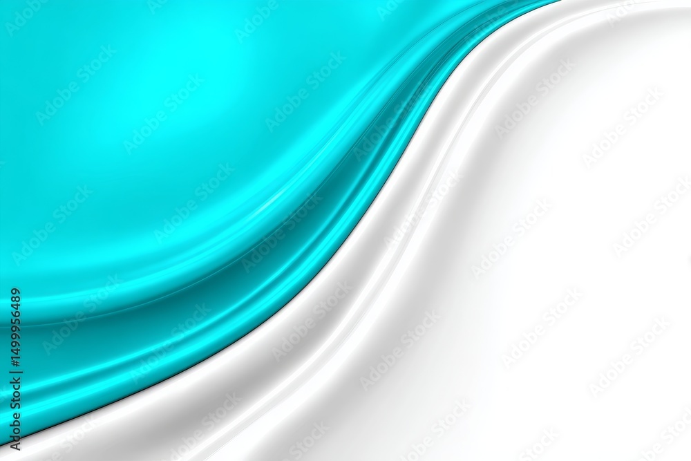 Aufkleber abstract teal and white draped fabric - elegant abstract of teal and white fabric flowing smoothly, 