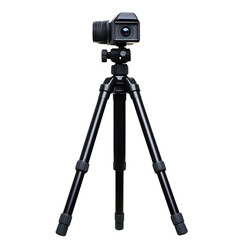 Tripod for shooting video. Isolated white background. Png format