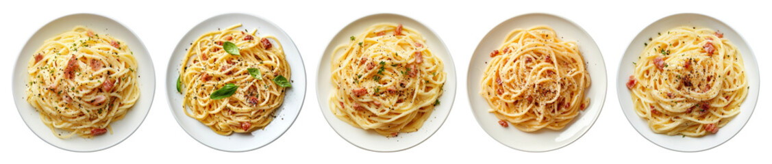 Fototapeta premium PNG Delicious spaghetti pasta dishes, transparent background