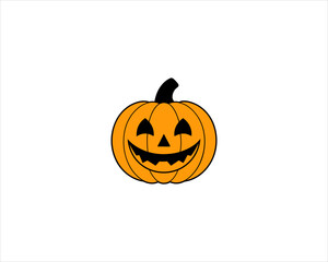 Smiling Halloween Pumpkin Clipart  Cute Jack-o'-Lantern Vector for Fall Decor, Party Invitations & Kids Crafts