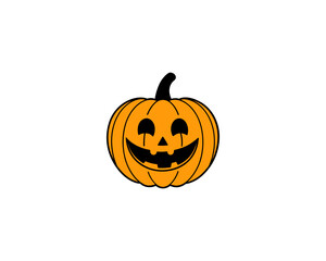 Smiling Halloween Pumpkin Clipart  Cute Jack-o'-Lantern Vector for Fall Decor, Party Invitations & Kids Crafts