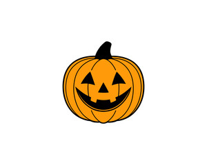 Smiling Halloween Pumpkin Clipart  Cute Jack-o'-Lantern Vector for Fall Decor, Party Invitations & Kids Crafts