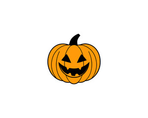Smiling Halloween Pumpkin Clipart  Cute Jack-o'-Lantern Vector for Fall Decor, Party Invitations & Kids Crafts