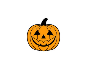 Smiling Halloween Pumpkin Clipart  Cute Jack-o'-Lantern Vector for Fall Decor, Party Invitations & Kids Crafts