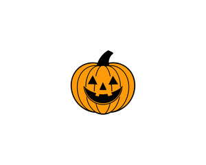 Smiling Halloween Pumpkin Clipart  Cute Jack-o'-Lantern Vector for Fall Decor, Party Invitations & Kids Crafts
