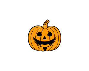 Spooky Halloween Pumpkin Face Vector Cute Jack-o’-Lantern Face for holiday Design and Print Design.