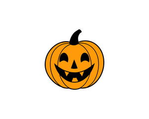 Spooky Halloween Pumpkin Face Vector Cute Jack-o’-Lantern Face for holiday Design and Print Design.