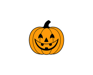 Spooky Halloween Pumpkin Face Vector Cute Jack-o’-Lantern Face for holiday Design and Print Design.