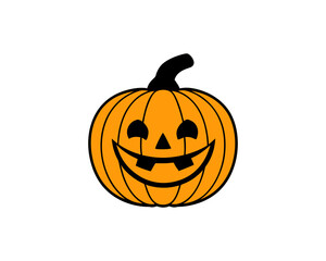 Spooky Halloween Pumpkin Face Vector Cute Jack-o’-Lantern Face for holiday Design and Print Design.